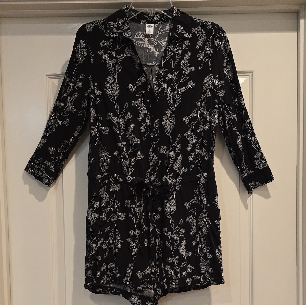 Old Navy Black Floral Romper